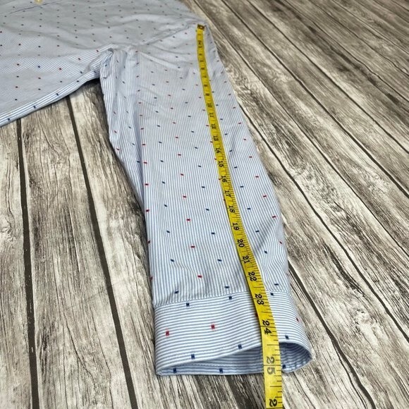 J.A.C.H.S. Manufacturing Co. Button Down Shirt Size 16.5 34-35 Red White & Blue - Picture 14 of 14